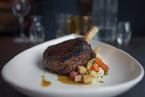 Midwestern prime and dry aged steaks Grass Fed Veal Chop. Dinner at 1700 Degrees Steakhouse in Harrisburg, PA